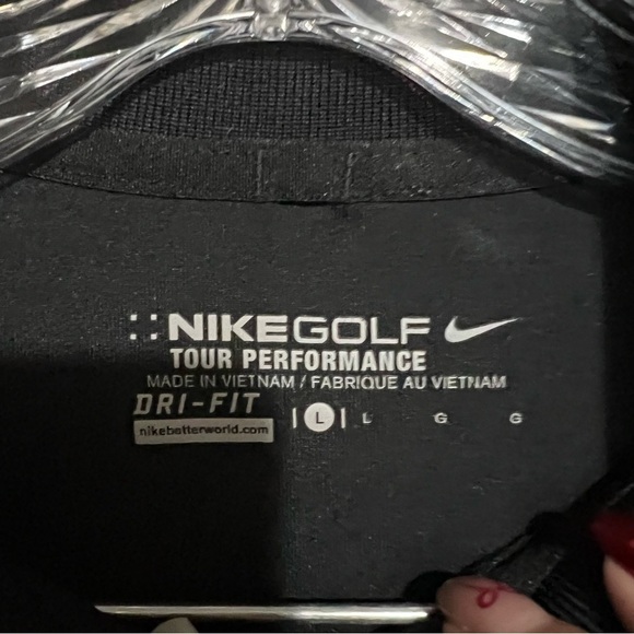 Nike Golf Tour Performance Black Dri-Fit Embossed Polo Shirtt - Picture 4 of 5